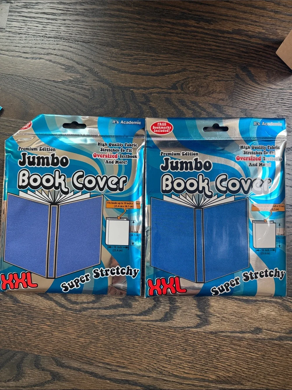 6 Jumbo Super Stretchy Book Cover - Assorted Bright Colors & 12 folders